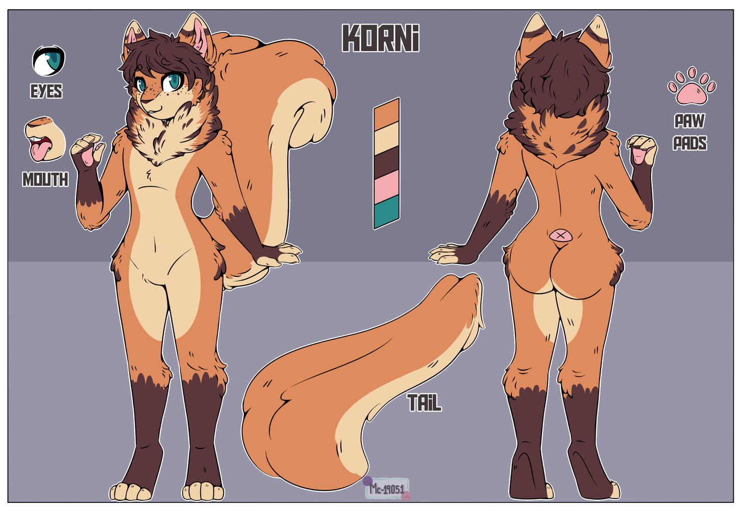 Reference Sheets include the design of the character; front and back view plus some close-ups for certain details